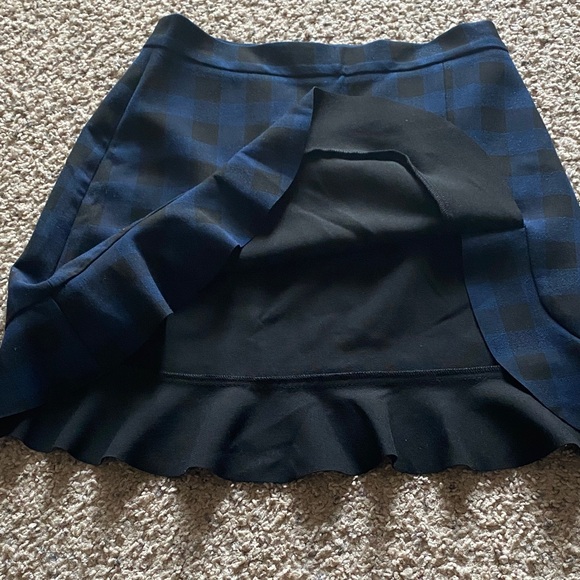 Zara Woman Ruffle Hem Skirt - Blue and Black - Picture 6 of 6
